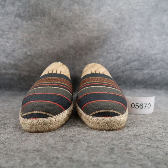 Espadrille Flats Womens 39 Slip On Boho Stripe Fabric Artisanat Francais Loafer - Picture 2 of 12